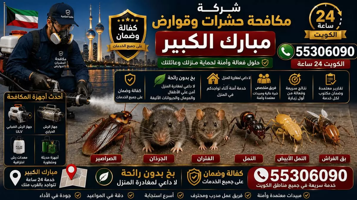 شركة مكافحة حشرات وقوارض في مبارك الكبير
